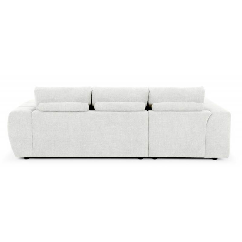 Divano angolare con chaise longue sinistra in poliestere millerighe a 3 posti