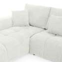Divano angolare con chaise longue sinistra in poliestere millerighe a 3 posti