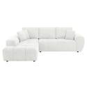Divano angolare con chaise longue sinistra in poliestere millerighe a 3 posti