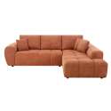 Divano angolare con chaise longue dritta in poliestere millerighe a 3 posti