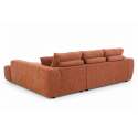 Divano angolare con chaise longue dritta in poliestere millerighe a 3 posti