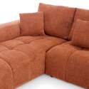 Divano angolare con chaise longue dritta in poliestere millerighe a 3 posti