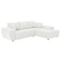 Divano angolare con chaise longue dritta in poliestere millerighe a 3 posti
