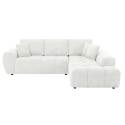 Divano angolare con chaise longue dritta in poliestere millerighe a 3 posti