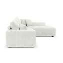 Divano angolare con chaise longue dritta in poliestere millerighe a 3 posti
