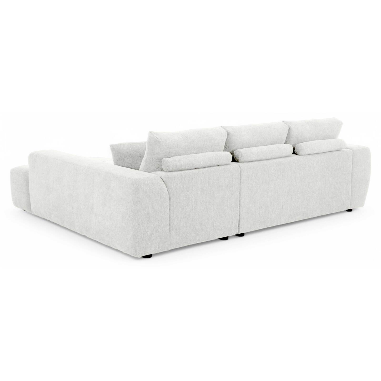 Divano angolare con chaise longue dritta in poliestere millerighe a 3 posti