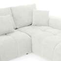 Divano angolare con chaise longue dritta in poliestere millerighe a 3 posti