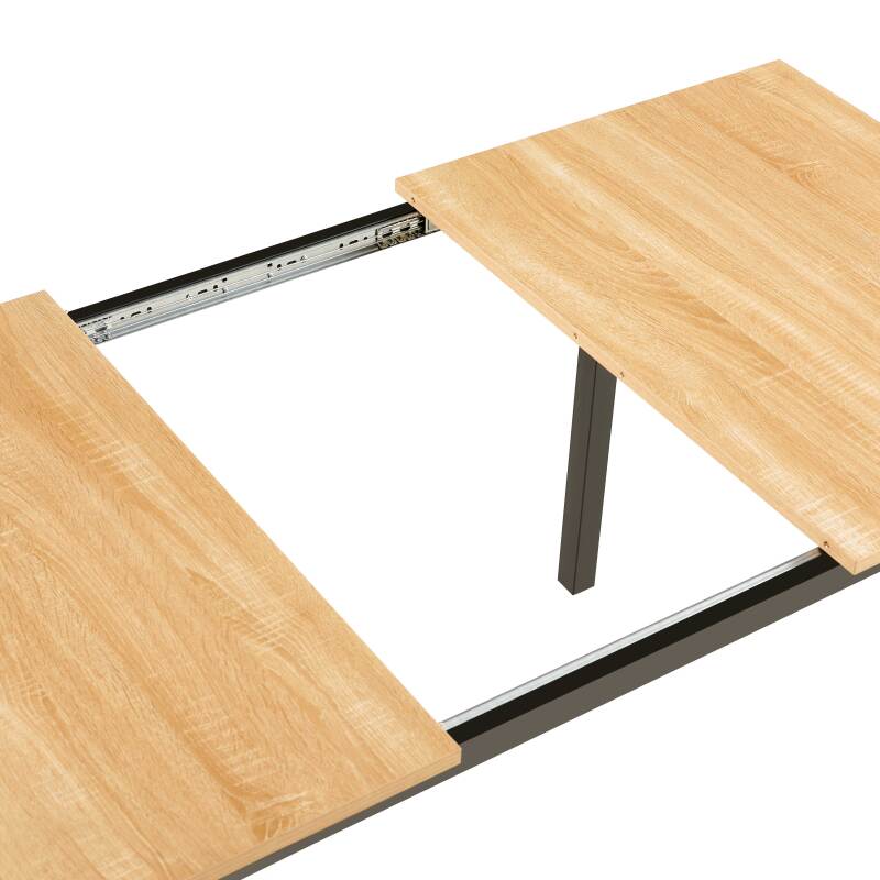 Tavolo da pranzo rettangolare (120/160 x 80 x 75 cm) in MDF con finitura melaminica