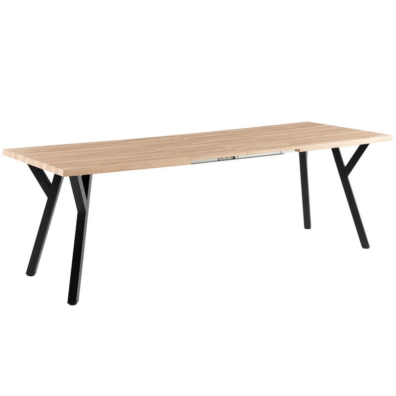 Tavolo da pranzo rettangolare allungabile (160/240 x 90 x 76 cm) in MDF con decoro melaminico