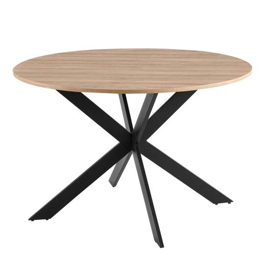 Tavolo da pranzo rotondo Ø 75,5 cm in MDF con lamina di alluminio