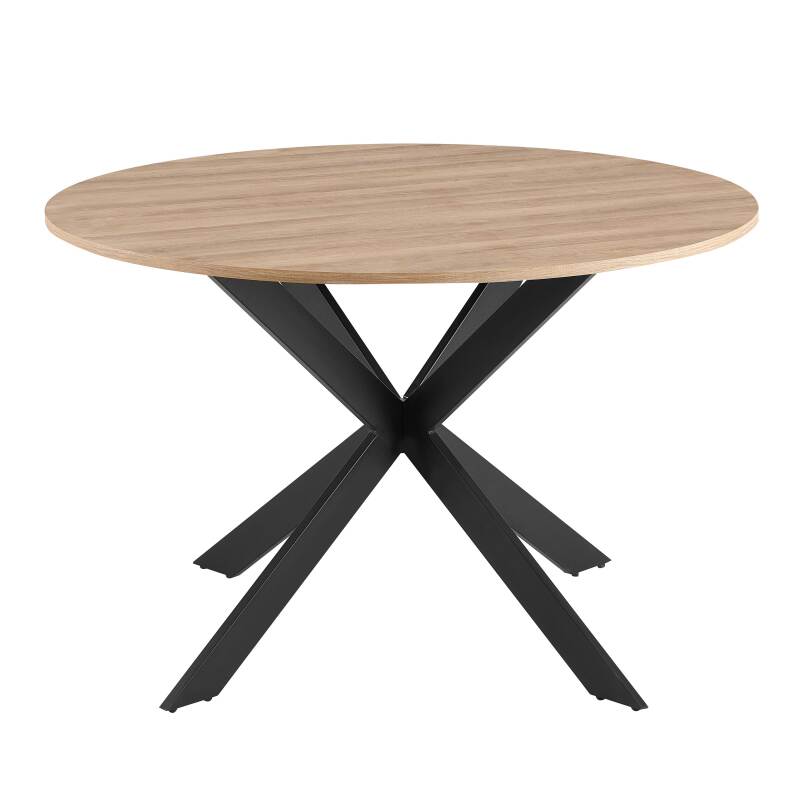 Tavolo da pranzo rotondo Ø 75,5 cm in MDF con lamina di alluminio