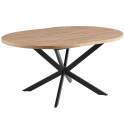 Tavolo da pranzo rotondo (Ø120/160 x 75,5 cm) in MDF con foglio di alluminio 