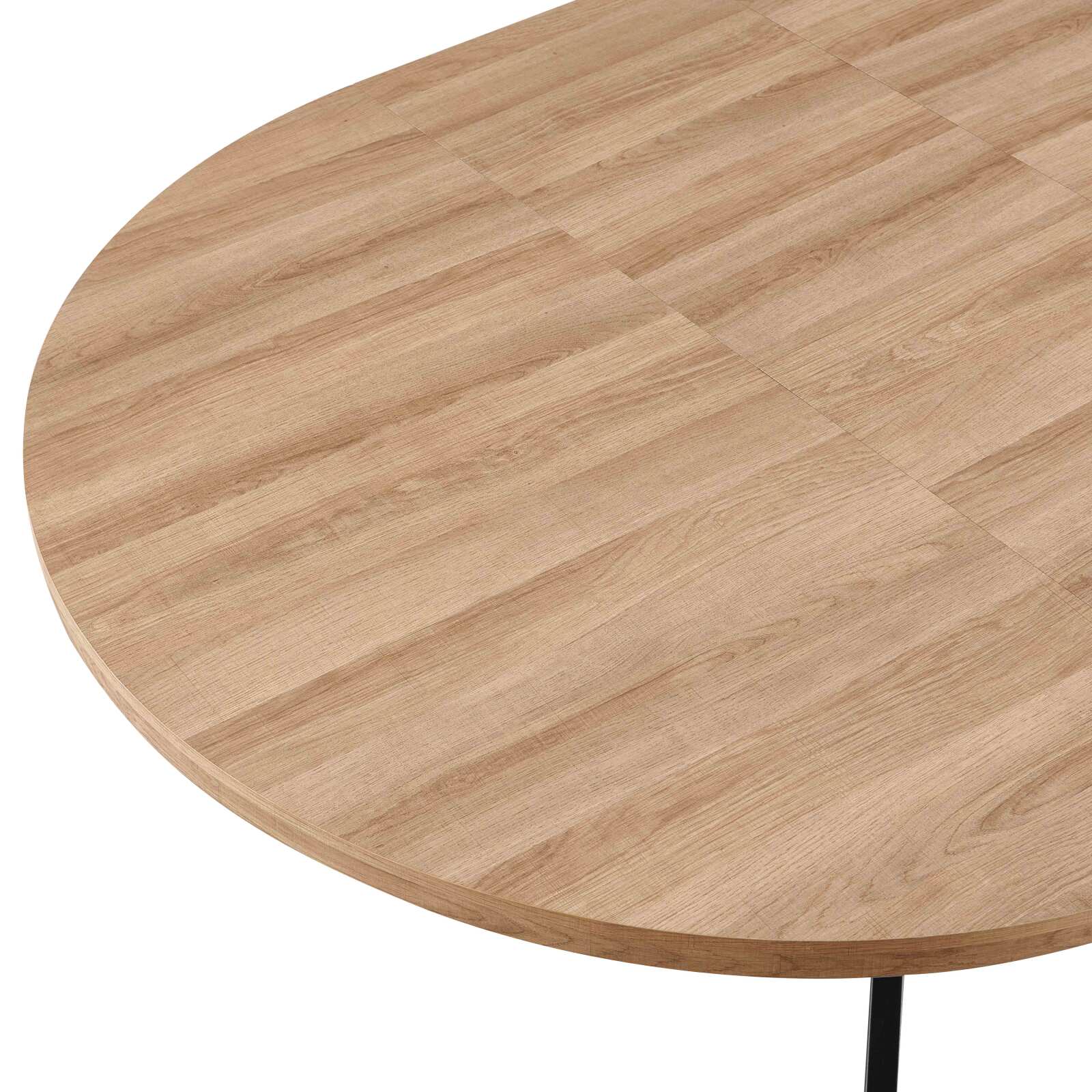 Tavolo da pranzo rotondo (Ø120/160 x 75,5 cm) in MDF con foglio di alluminio 