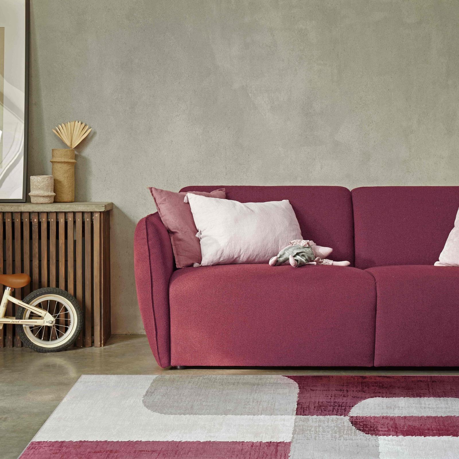 Tappeto rettangolare in ciniglia di poliestere a pelo corto 