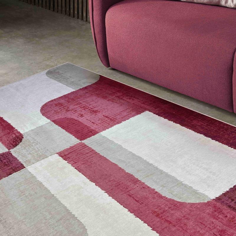 Tappeto rettangolare in ciniglia di poliestere a pelo corto 