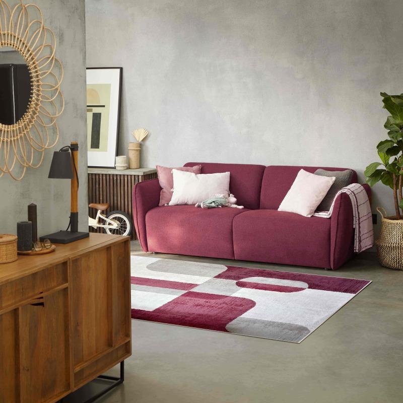 Tappeto rettangolare in ciniglia di poliestere a pelo corto 