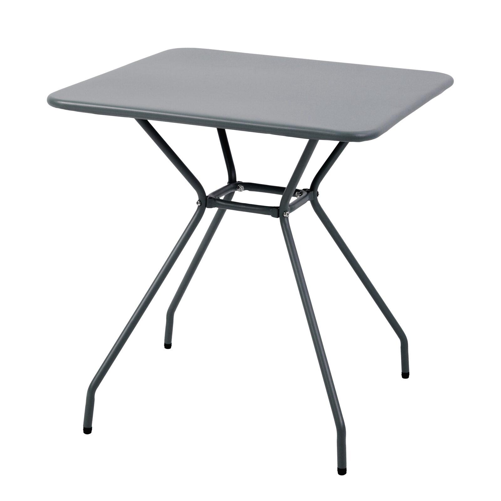 Tavolo da giardino quadrato 70 x 70 x 73 cm e 2 sedie in metallo  