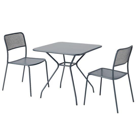 Tavolo da giardino quadrato 70 x 70 x 73 cm e 2 sedie in metallo