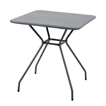 Tavolo da giardino quadrato 70 x 70 x 73 cm e 2 sedie con braccioli in metallo  