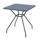 Tavolo da giardino quadrato 70 x 70 x 73 cm e 2 sedie con braccioli in metallo
