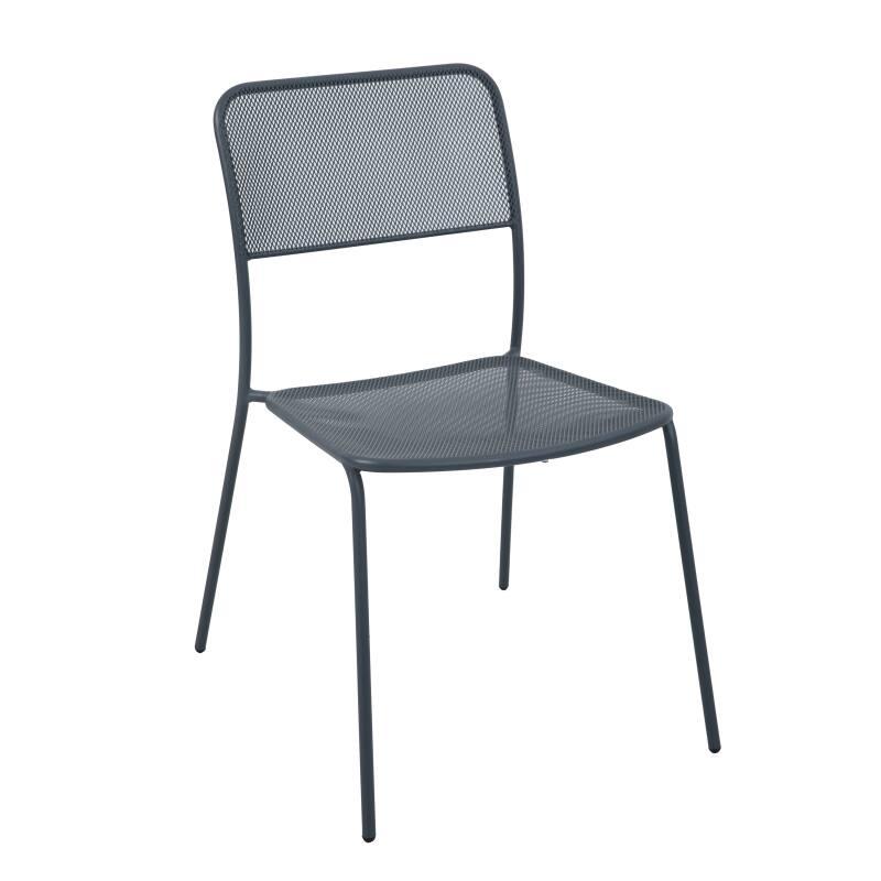 Tavolo da giardino rettangolare 140 x 80 x 75 cm e 6 sedie con braccioli in metallo   (2/3)
