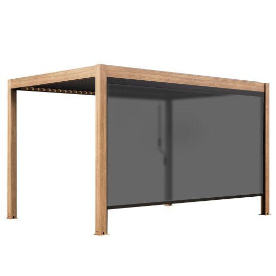 Pergola bioclimatica autoportante 4x3 m effetto legno in alluminio 1,2 o 3 avvolgibili