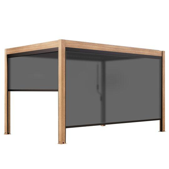 Pergola bioclimatica autoportante 4x3 m effetto legno in alluminio 1,2 o 3 avvolgibili | Oviala