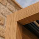 Pergola bioclimatica autoportante 4x3 m in alluminio effetto legno