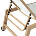 Set di 2 lettini prendisole in alluminio effetto legno con ruote, reclinabili in 5 posizioni