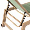 Set di 2 lettini prendisole in alluminio effetto legno con ruote, reclinabili in 5 posizioni
