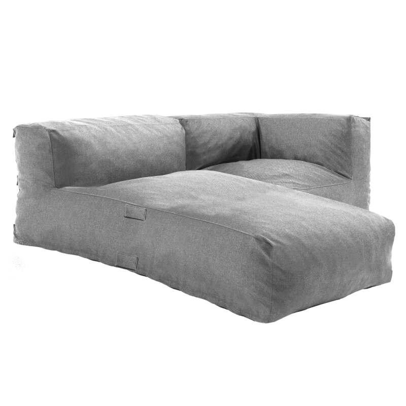 Mobile da giardino componibile con 1 poltrona angolare e 1 chaise longue