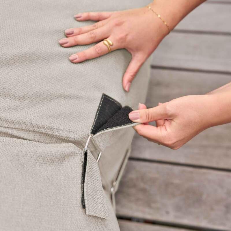 Mobile da giardino componibile con 1 poltrona angolare e 1 chaise longue