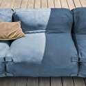 Mobile da giardino componibile con 1 poltrona angolare e 1 chaise longue