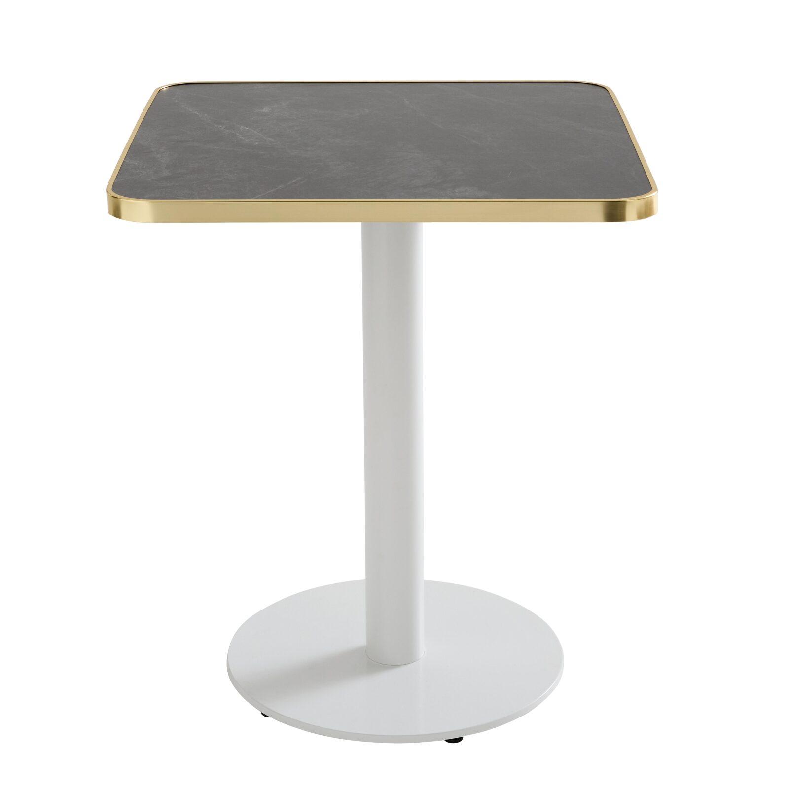 Piano tavolo quadrato in compensato con rivestimento in laminato e bordi in alluminio 60 x 60 cm