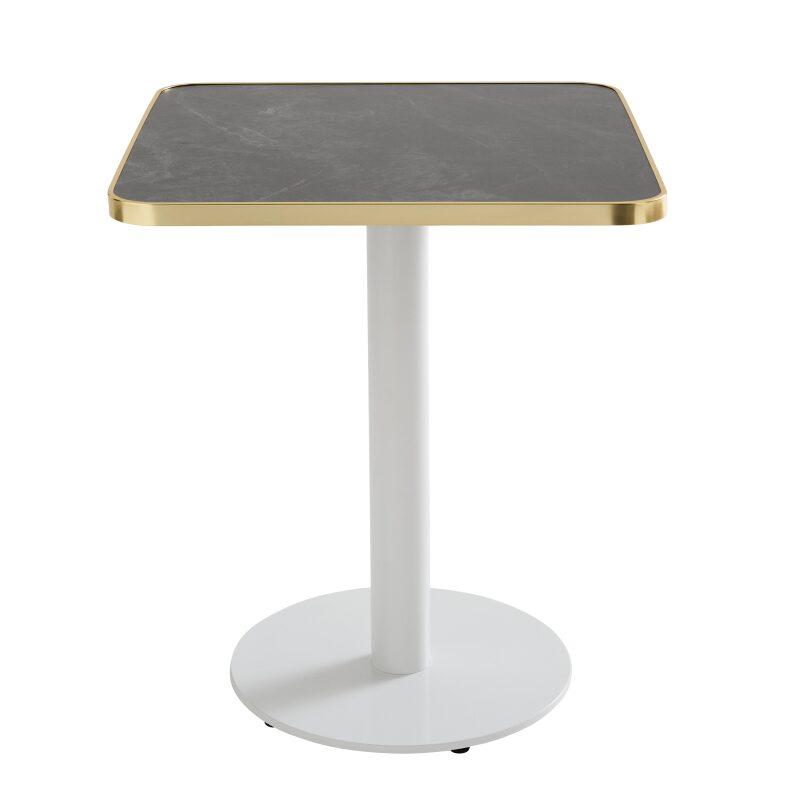 Piano tavolo quadrato in compensato con rivestimento in laminato e bordi in alluminio 60 x 60 cm (6/7)