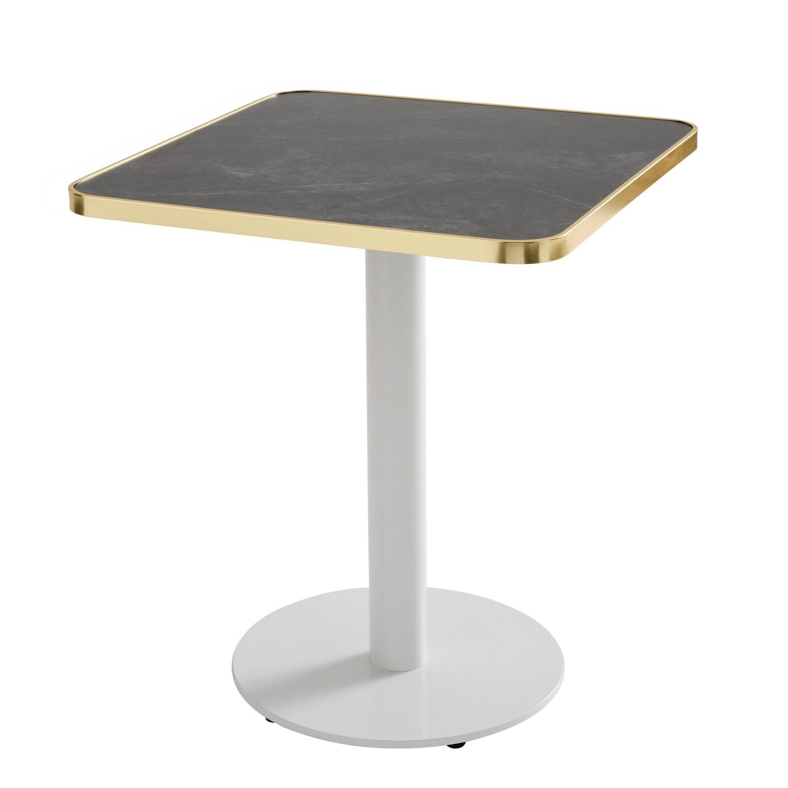 Piano tavolo quadrato in compensato con rivestimento in laminato e bordi in alluminio 60 x 60 cm