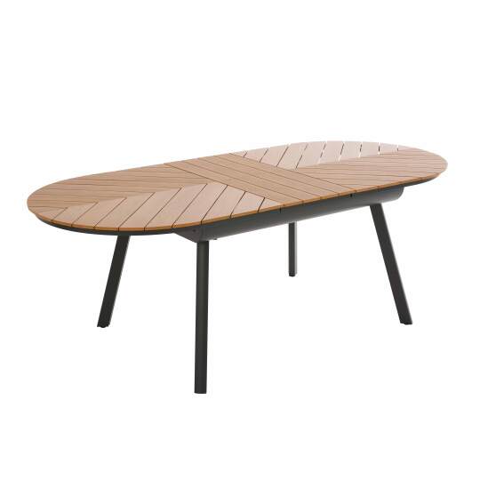 Tavolo da giardino allungabile rettangolare (180/220 x 100 x 76 cm) in alluminio e polywood