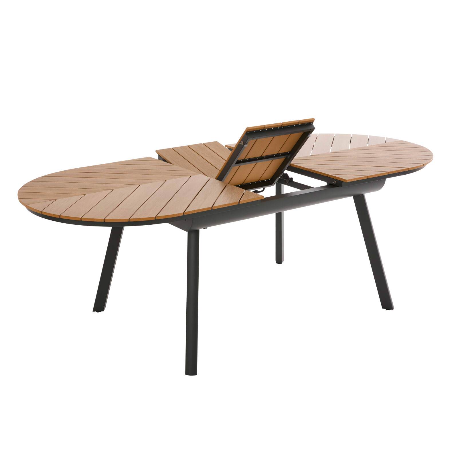 Tavolo da giardino allungabile rettangolare (180/220 x 100 x 76 cm) in alluminio e polywood 