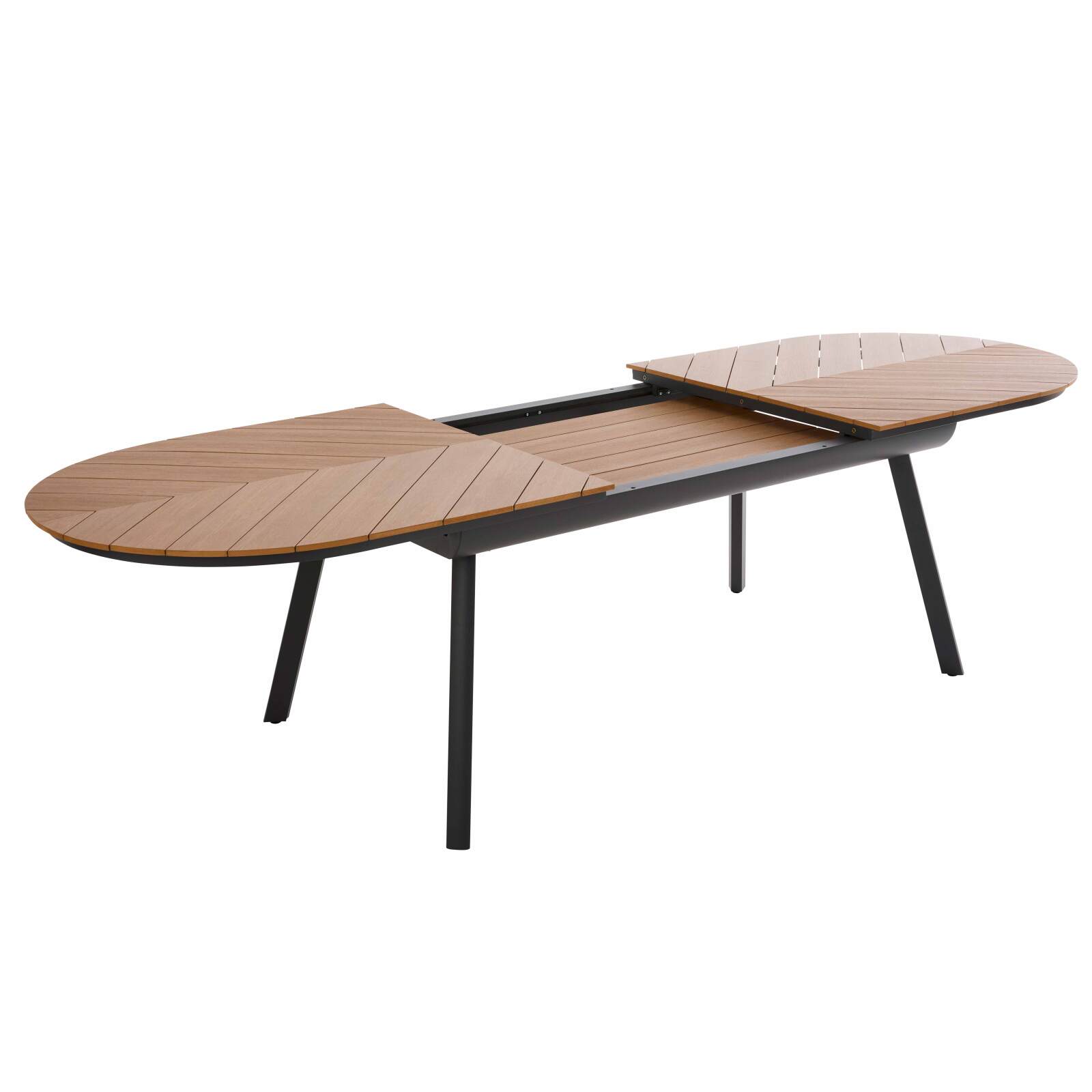 Tavolo da giardino allungabile rettangolare (220/280 x 100 x 76 cm) in alluminio e polywood 