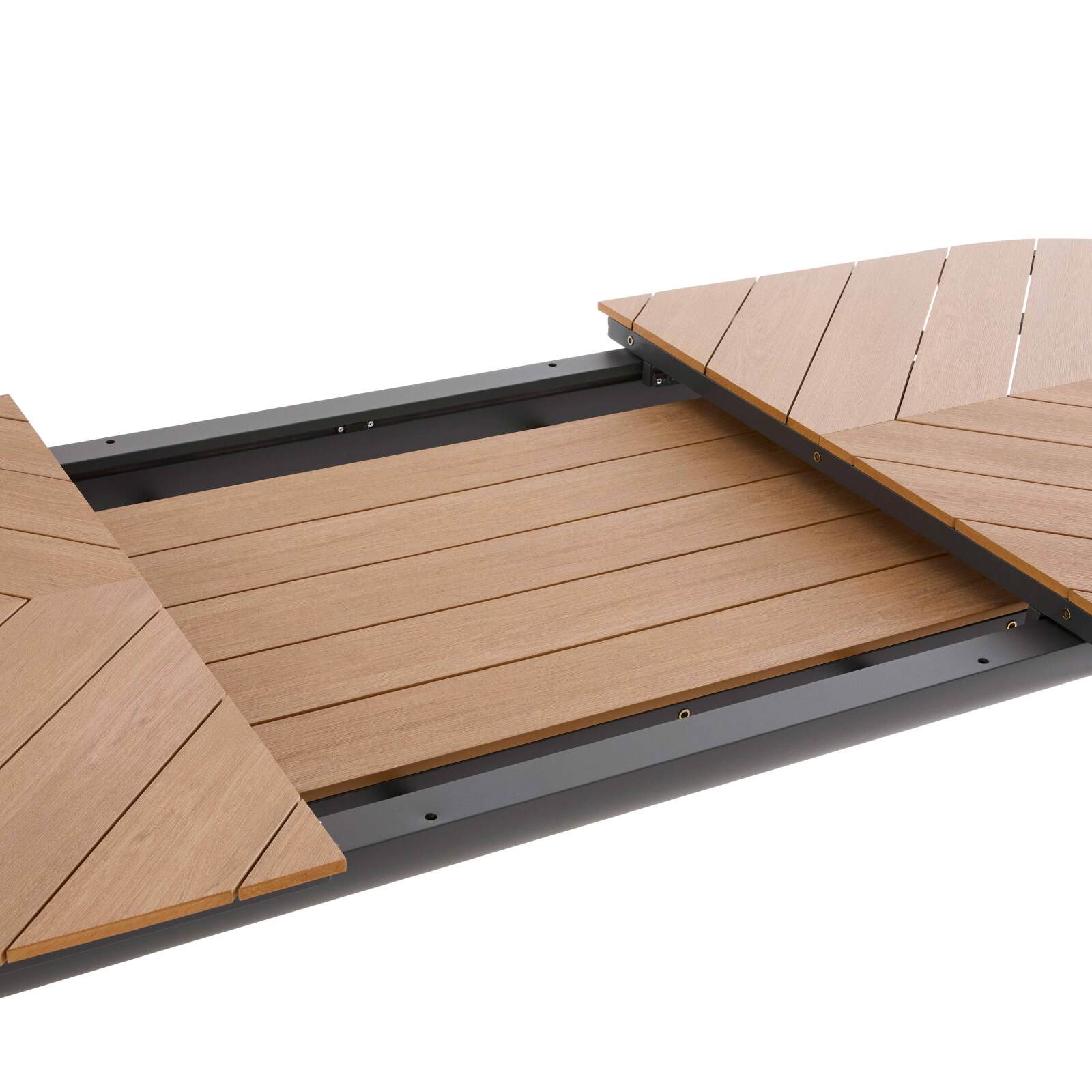 Tavolo da giardino allungabile rettangolare (220/280 x 100 x 76 cm) in alluminio e polywood 