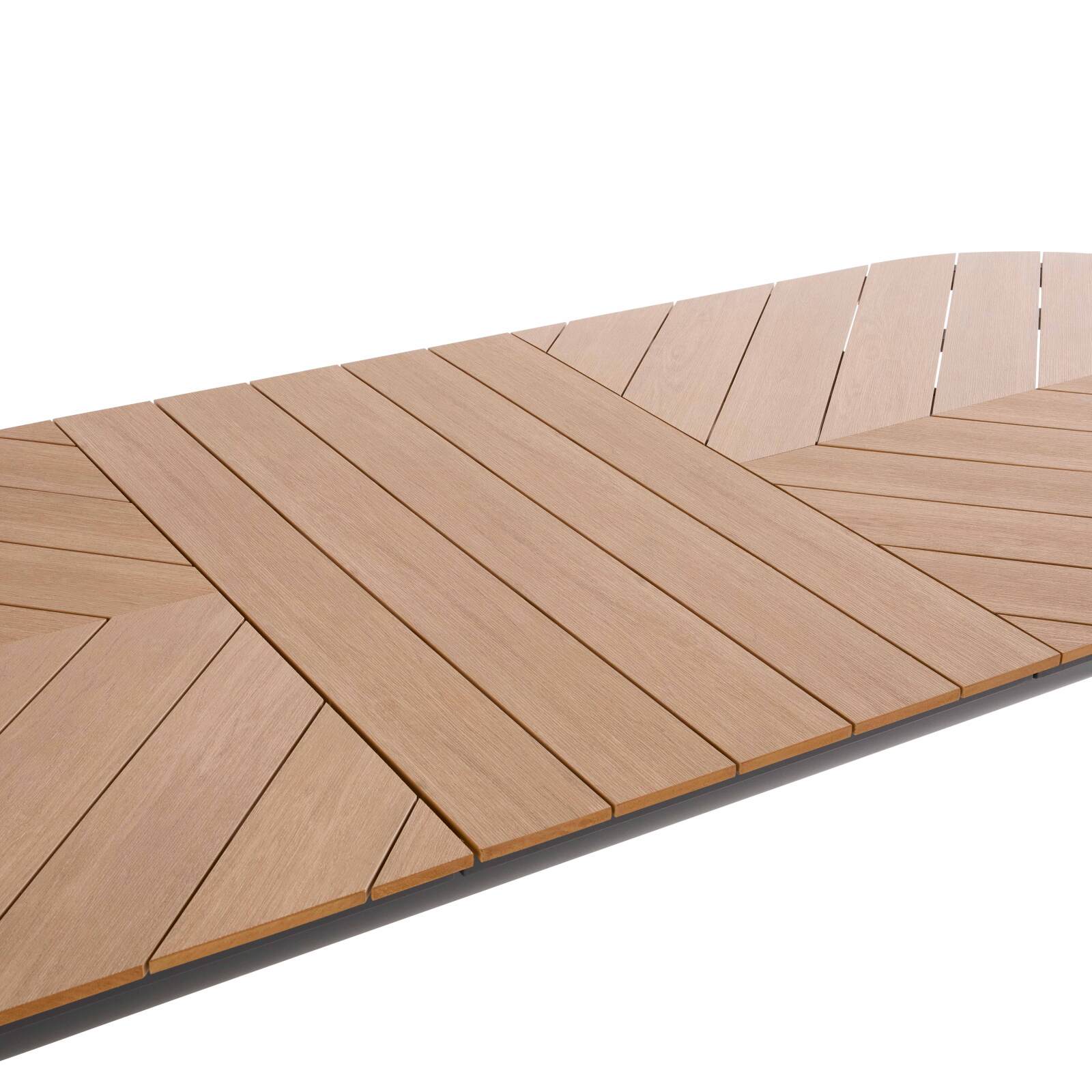 Tavolo da giardino allungabile rettangolare (220/280 x 100 x 76 cm) in alluminio e polywood 