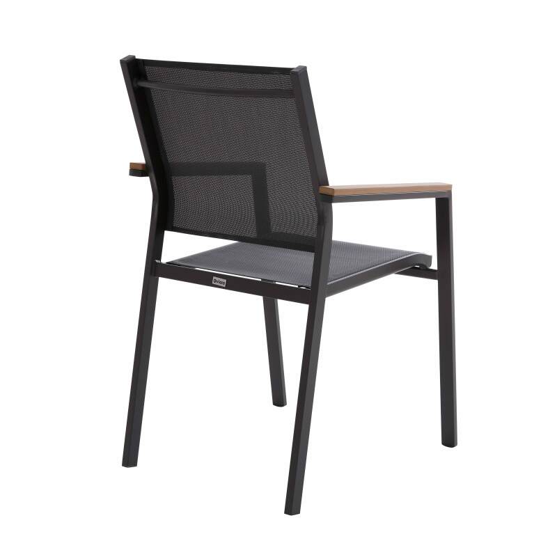 Sedia da giardino in alluminio e Textilene con braccioli