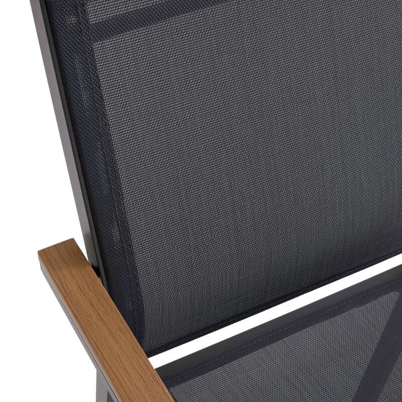 Sedia da giardino in alluminio e Textilene con braccioli