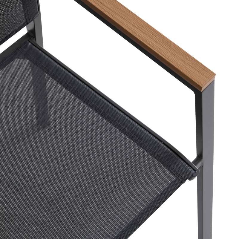 Tavolo da giardino rettangolare allungabile in polywood 180/220 cm con 6 sedie e 2 sedie con braccioli