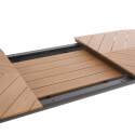 Tavolo da giardino rettangolare allungabile in polywood 220/280 cm con 8 sedie e 2 sedie con braccioli
