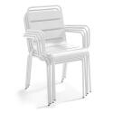 Tavolo da giardino rettangolare 180 x 90 cm e 8 sedie con braccioli in metallo