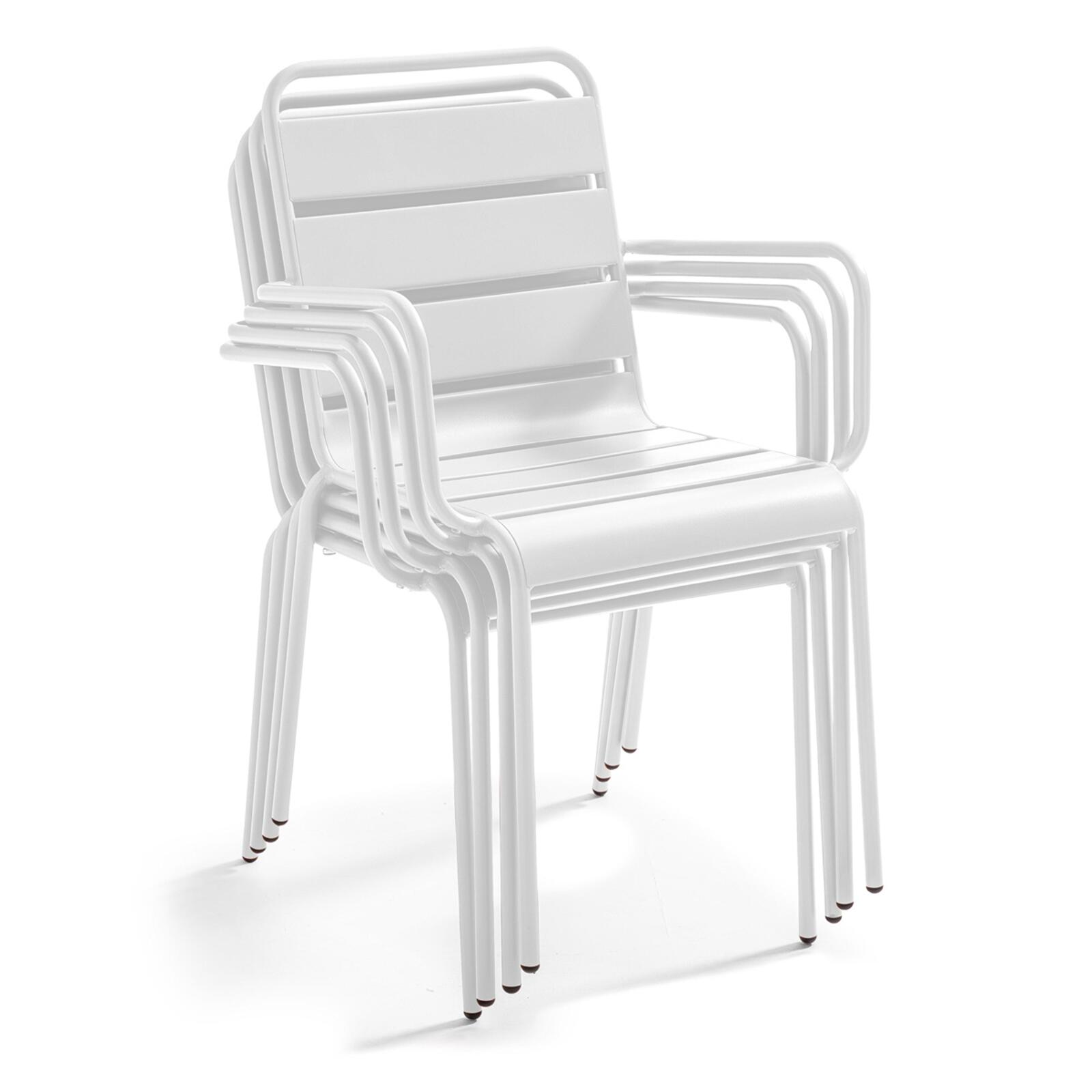 Tavolo da giardino rettangolare 180 x 90 cm e 8 sedie con braccioli in metallo