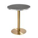 Tavolo da pranzo rotondo Ø 60 cm in multistrato con rivestimento in laminato e bordi in alluminio