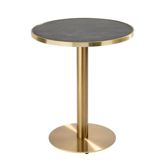 Tavolo da pranzo rotondo Ø 60 cm in multistrato con rivestimento in laminato e bordi in alluminio