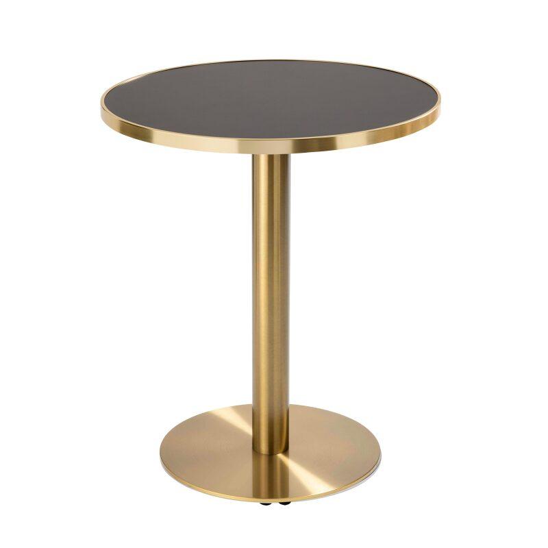 Tavolo da pranzo rotondo Ø 60 cm in multistrato con rivestimento in laminato e bordi in alluminio